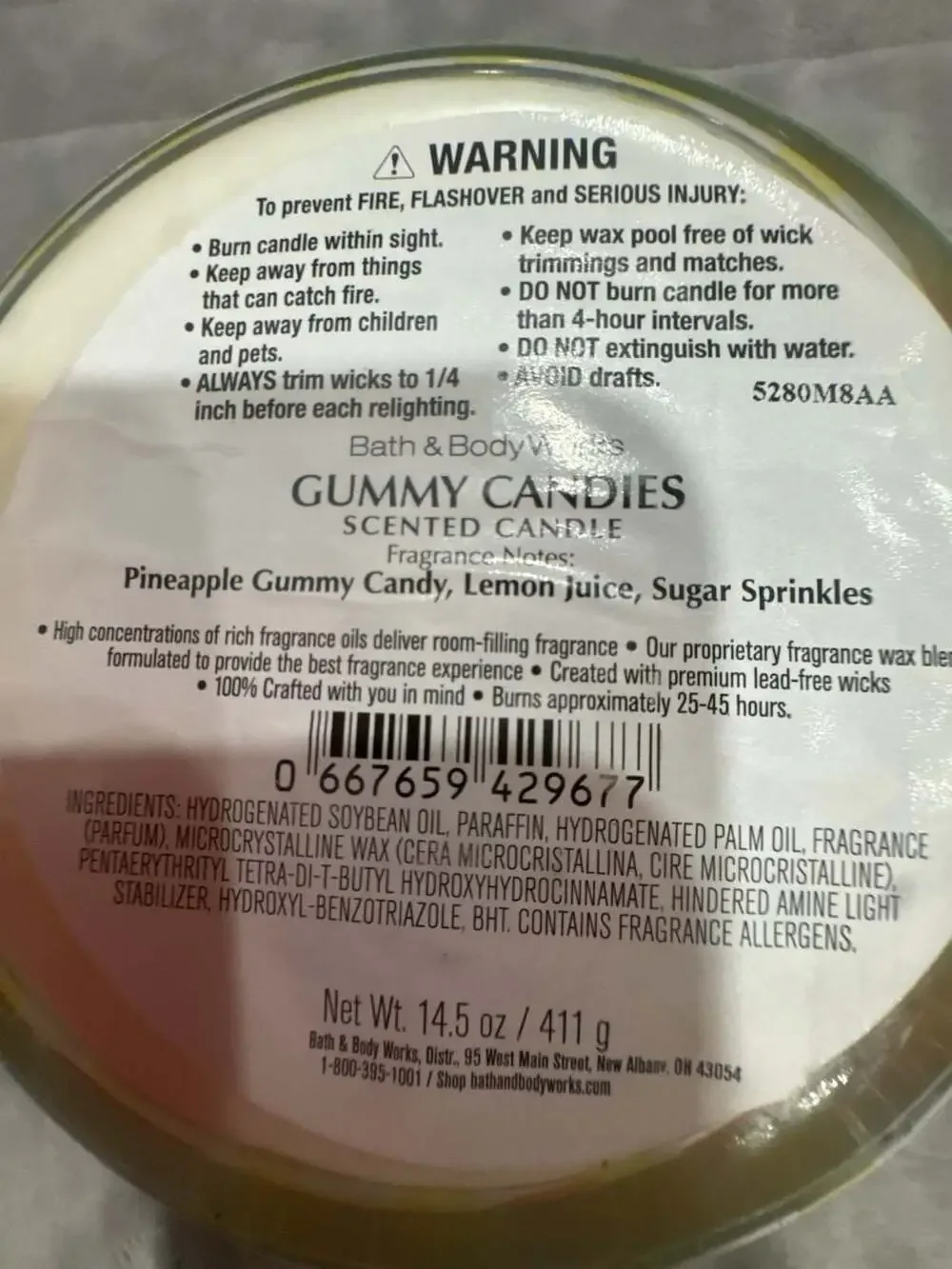 Bath & Body Works Gummy Candies Sundae Bar 3-Wick Scented Candle 14.5 oz - Picture 2 of 2
